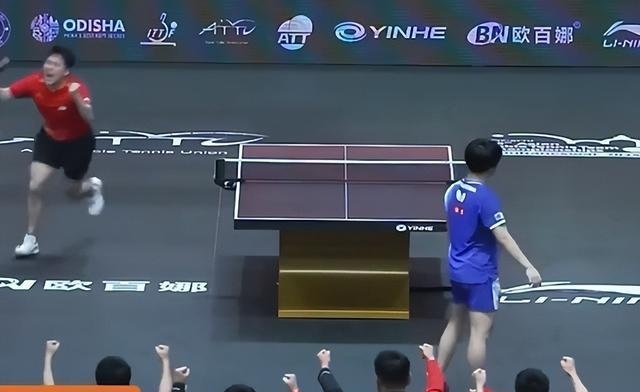 包含中国乒乓球队鏖战法国乒乓球队，王皓爆发神勇的词条